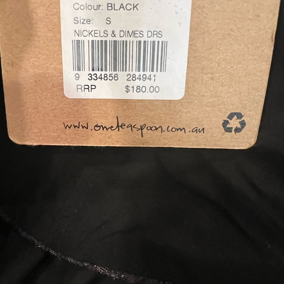 One Teaspoon Silver and Black Nickels & Dimes Strapless Babydoll Mini Dress NWT - Picture 10 of 12